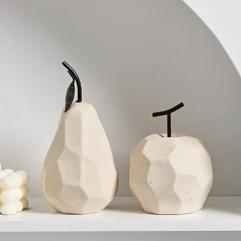 Nordic Apple and Pear Ceramic Sculpture - Zaey.shop