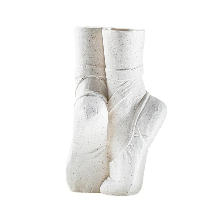 Ceramic Vase with Ballet Shoes Dancer Sculpture - Zaey.shop