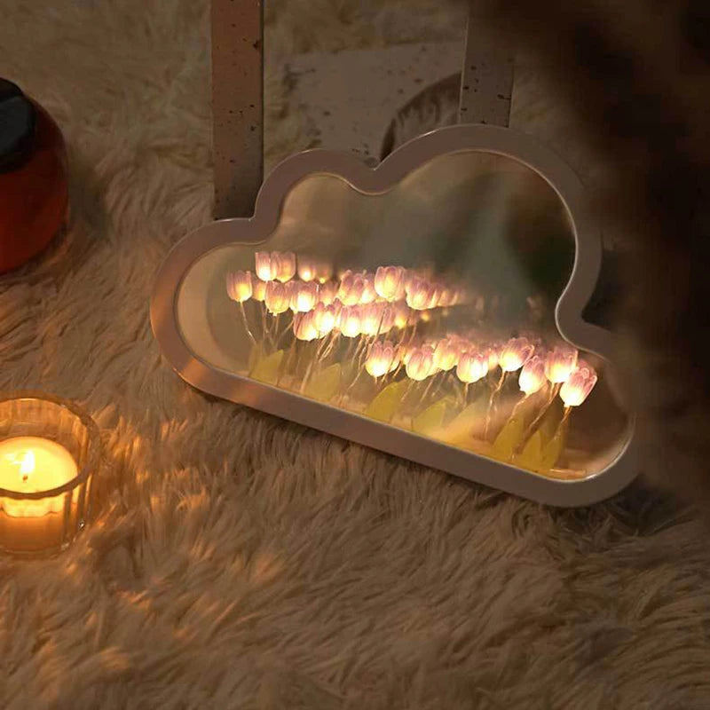 Handmade Cloud Mirror Tulip Lamp