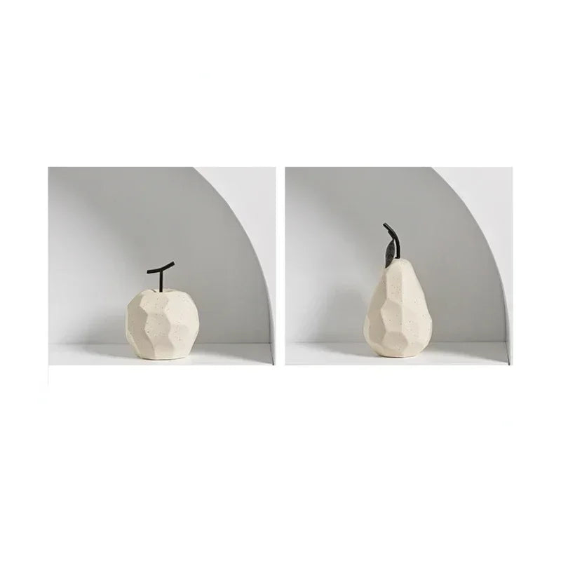 Nordic Apple and Pear Ceramic Sculpture - Zaey.shop