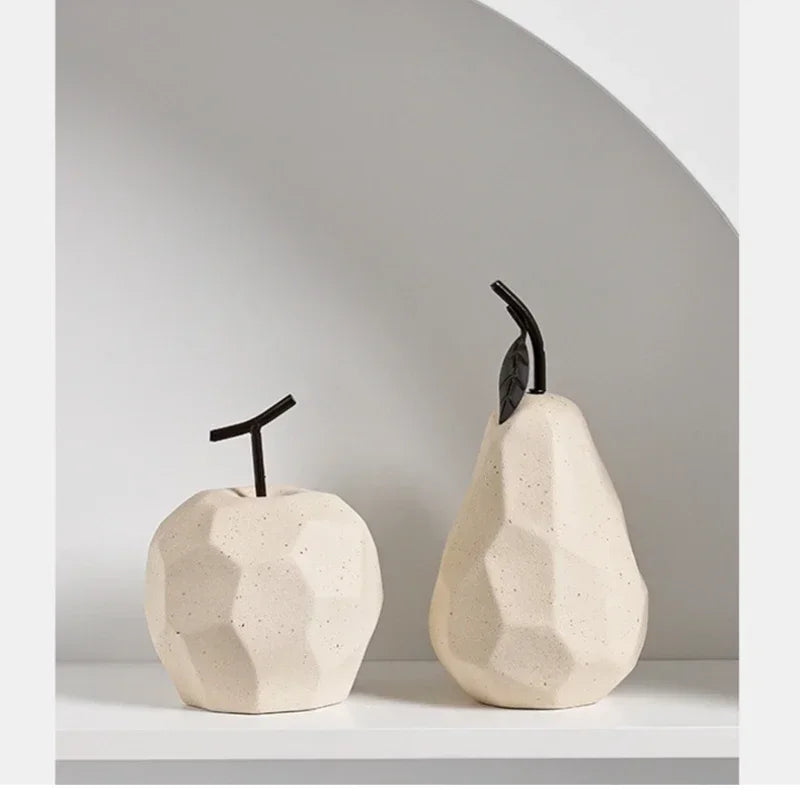 Nordic Apple and Pear Ceramic Sculpture - Zaey.shop