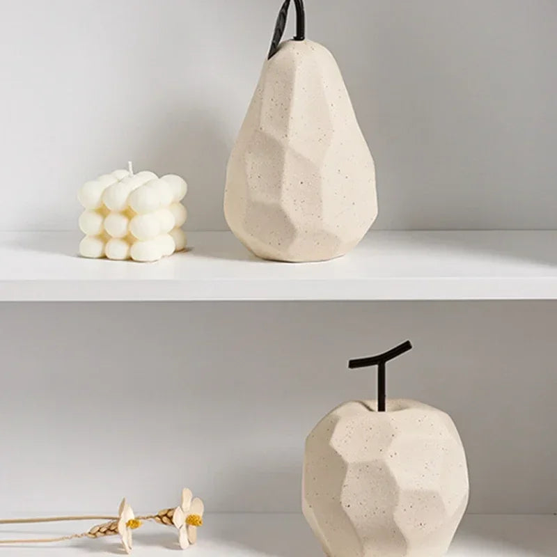 Nordic Apple and Pear Ceramic Sculpture - Zaey.shop